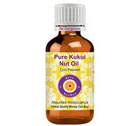 Olio di noci di Kukui puro di Deve Herbes (Aleurites moluccanus) 100% grado terapeutico naturale pressato a freddo 50ml (1.69 oz)
