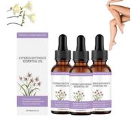 Olio di olio di depilazione del cyperus rotundus del glowoman, corpo naturale e viso - idratante e lenitivo, essenziale per la cura dei capelli, ridurre la crescita dei capelli (3pcs)