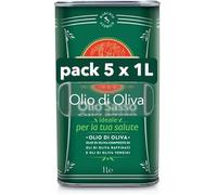 Olio di Oliva, Pack 5 x 1L, Ideale per la Salute, Lattina