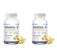 Olio di pesce Omega 3 408 MG| Acidi grassi EPA DHA | - per uomini e donne,2Pcs