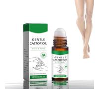 Olio di ricino biologico 30 ml, olio di ricino Roller Ball spremuto a freddo, biologico, olio di ricino naturale per chiudere l'umidità, olio di ricino organico per corpo, capelli, unghie, ciglia,