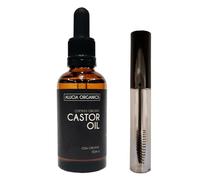 "Olio di ricino biologico certificato ALUCIA ORGANICS - Olio di ricino puro al 100% per viso, sopracciglia, ciglia e capelli - Naturale, spremuto a freddo e non raffinato - Vegano e cruelty-free (50