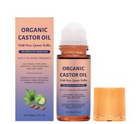 Olio di ricino biologico con rullo al quarzo rosa, extra vergine puro al 100%, cura della pelle del corpo con olio di ricino, crema da massaggio corpo per pelle secca (1pc)