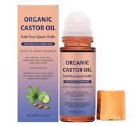 Olio di ricino biologico con rullo di quarzo di rosa, rotolo di olio di ricino organico, ingredienti naturali, sfere di cura dell'olio di paestato (1pcs)