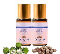 Olio di ricino biologico con rullo di quarzo rosa, olio di ricino biologico Roll On quarzo rosa, idratante la pelle, adatto per tutti i tipi di pelle. (2 pezzi)
