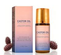 Olio di ricino biologico con rullo di quarzo rosa, olio di ricino spremuto a freddo per capelli, ciglia e sopracciglia, olio naturale per viso e corpo, senza esano, 50 ml (1 pezzo)