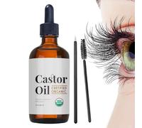 Olio di ricino biologico, olio di ricino biologico | Olio di ricino biologico spremuto a freddo 100% puro | Olio di ricino organico per la crescita dei capelli | Olio di ricino naturale per il corpo |