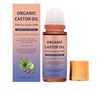 Olio di Ricino Biologico Roll-On al Quarzo Rosa, Olio di Ricino Biologico Puro Spremuto a Freddo, 100% Extra Vergine, Capelli Lunghi e Rilassamento per una Pelle Radiosa (1Pcs)