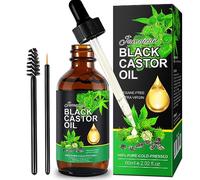 Olio di ricino nero giamaicano biologico PIUSEQEW, olio di ricino nero puro al 100% pressato a freddo, olio essenziale per corpo, viso e pelle, crescita delle sopracciglia, 60 ml