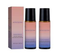 Olio di ricino organico con rullo al quarzo rosa, olio di ricino biologico con rullo al quarzo rosa, 100% puro, spremuto a freddo, puro olio di ricino biologico per la crescita dei capelli, ciglia