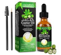 Olio di Ricino per Capelli 60ml, Olio di Ricino Nero Presso a Freddo Stimola la Crescita di Capelli, Ciglia, Sopracciglia, Barba e Unghie, Castor Oil