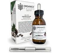 Olio di ricino puro al 100% | Spremuto a Freddo | Organics Pharm Castor Oil Elixir | Biologio e Organico | Flacone da 100 ml con doppio pennello ciglia e sopracciglia