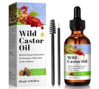 Olio di ricino spremuto a freddo, olio di ricino nero puro al 100%, olio di ricino per capelli ricco di omega e acido ricinoleico, 60 ml, olio di ricino biologico pressato a freddo, olio di ricino per