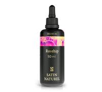 Olio di Rosa Mosqueta 100% Puro 50ml + Spremuto a Freddo| Olio Corpo, Viso, Capelli| Crema Corpo Idratante Rico en Vitamina C + Retinolo + Vitamina E + Omega 3| Smagliature Gravidanza | Satin Naturel