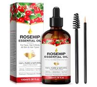 Olio di Rosa Mosqueta Puro 100ml, Rosehip Oil per viso, Idratante, Nutriente ed Emolliente per Tutti i Tipi di Pelle Antirughe Antietà per Corpo, Capelli, Pelle e Mani