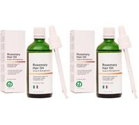 Olio di Rosmarino per Capelli Diluito, Rinforzante e Nutriente con Biotina, Olio di Ricino, Jojoba per promuovere la Crescita di Capelli e Sopracciglia, Made in Italy (Confezione da 2)