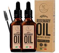 Olio di Rosmarino per Capelli, Stimola la Crescita e Previene la Caduta, Rinforzante con Lino e Biotina, Nutre il Cuoio Capelluto Secco, Infoltisce Ciglia e Sopracciglia, Made in Italy 100%