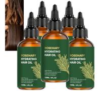 Olio di rosmarino per capelli voluminosi, olio riparatore idratante e levigante per capelli crespi e secchi, siero per cuoio capelluto lucido non grasso, controllo dell'effetto crespo leggero (5PCS)