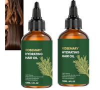 Olio di rosmarino per capelli voluminosi, olio riparatore idratante e levigante per capelli crespi e secchi, siero per cuoio capelluto lucido non grasso, controllo dell'effetto crespo leggero (2PCS)