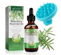 Olio di Rosmarino per Crescita Capelli 60ml con Massaggiatore Cuoio Capelluto | Puro Olio Essenziale per Ciglia, Sopracciglia, Viso | Nutre il Cuoio Capelluto e Migliora la Circolazione