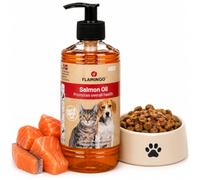 Olio di salmone per cani - 100% olio di salmone norvegese - Ricco di Omega 3 e 6 - Supporta pelle, pelo, cuore e vista - Stimola l'appetito - Topping gustoso - 500 ml