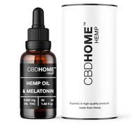 Olio di Semi di Canapa 10% + Melatonina - 50 ml - Base di Cocco e Semi di Canapa Biologici - Spremuto a Freddo - Senza Additivi - 100% Vegetale - Certificato Biologico UE