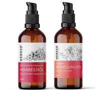 Olio di semi di lampone 100% puro e naturale spremuto a freddo + set di olio detergente rigenerante - 100 ml x 2 | anti-invecchiamento, vitamina A/E, EFA e 5 oli nutrienti | cura naturale del viso per