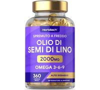 Olio Di Semi Di Lino 2000Mg 360 Capsule | Omega 3 6 9 Con Acido Alfa Linolenico