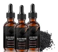 Olio di sesamo nero biologico per capelli, sgrassante, riparatore, idratante, ammorbidente, senza risciacquo, anti-crespo, non unge.,3pcs