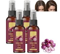 Olio di siero spray per capelli alla cipolla rossa, balsamo per la crescita dei capelli, capelli danneggiati, idratante, nutriente, per tutti i tipi di capelli (4 pezzi)