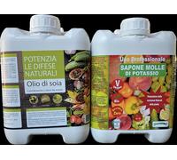 OLIO di SOIA insetticida biologico 5lt+ SAPONE MOLLE DI POTASSIO 5lt