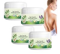 Olio di tea tree crema antifungina, crema idratante per piedi e mani, allevia il prurito della pelle, lenitivo e idratante, crema nutriente naturale per uomini e donne (4 pezzi)