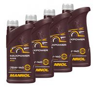 MANNOL Olio per ingranaggi Maxpower 4 x 4 75W-140 API GL 5 LS 4 pezzi da 1 litro