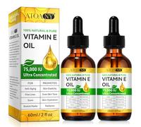 Olio di Vitamina E Pura per la Pelle, Olio di Vitamina E Naturale e Organico per il Corpo, Cicatrici e Cuticole, Capelli e Viso - Pressato a Freddo, Soluzione per la Riparazione e l'Idratazione della