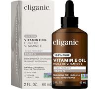 Olio di vitamina E puro al 100% Cliganic per pelle, capelli e viso - 60.000 UI, non OGM verificato | D-alfa tocoferolo naturale