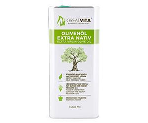 Olio d'oliva, 5 litri, extra nativo e spremuto a freddo, olio di oliva fruttato con sapori raffinati in tanica, qualità premium, GreatVita (5 l (confezione da 2)