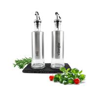 Olio E Aceto Set Su Lastra di Ardesia Oliera Acetiera Menage Bottiglia Olio