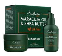 Olio e balsamo per barba SheaMoisture - Kit per barba da uomo con olio secco per barba ammorbidente e balsamo a base di maracuja e burro di karit