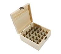 Olio Essenziale Custodia Scatola portaoggetti in legno da 12/25 scomparti, organizer for bottiglie di oli essenziali, contenitore for aromaterapia(Wood color-25slots)