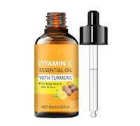 Olio essenziale di vitamina C con olio di curcuma per il viso, idratante, rassoda, aumenta l'elasticità della pelle, siero alla curcuma, massaggio per corpo, unghie, capelli e viso, per donne e uomini