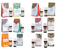 olio essenziale GOLOKA boccette da 10 ml assortite per aromaterapia con dosatore e scatola regalo - 1 candela omaggio (3 boccette da 10 ml)