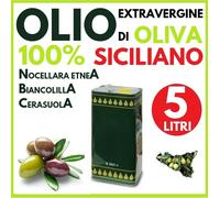 OLIO EXTRAVERGINE DI OLIVA 5 LITRI SICILIANO NOVELLO OLIO EVO NON FILTRATO 2025