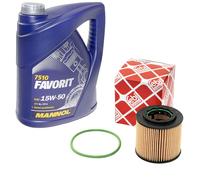 Olio Filtro Olio Febi 23468 Set 15W50 5 Litro per Seat Ibiza Skoda Fabia VW Polo