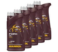 Olio Forcella 5x 1 Litro Forcone 10W Mannol MN8303-1 Ammortizzatori Moto