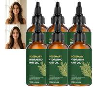 Olio Idratante per Capelli al Rosmarino, Cura Idratante per Capelli Secchi, Olio Nutriente per Cuoio Capelluto e Capelli, Controllo Frizz per Split Ends, Congedo Leggero (6pcs)