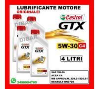 OLIO LUBRIFICANTE MOTORE CASTROL GTX 5W30 C4 MB-APPROVAL 229.318/226.51 4 LITRI