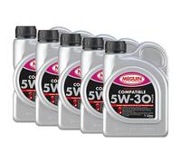Olio Megol Compatibile SAE 5W-30 Plus Meguin 5 X 1 Litro per Audi Citroen Fiat