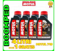 MOTUL OLIO MOTO MOTORE 710 2T TEMPI 100% SINTETICO - OLIO MISCELA 4 LITRI 04MO01