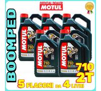 OLIO MISCELA Motul 710 100% Sintetico Moto Scooter 2 tempi 20 LITRI 5X4 05MO15