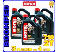 OLIO MISCELA Motul 710 2T 100% Sintetico Moto Scooter 2T 12 LITRI 3X4 03MO15